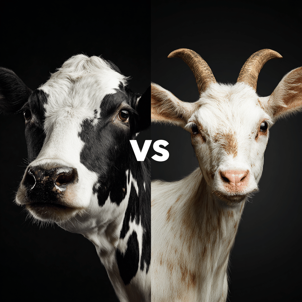 two column layout-goat and cow on either side